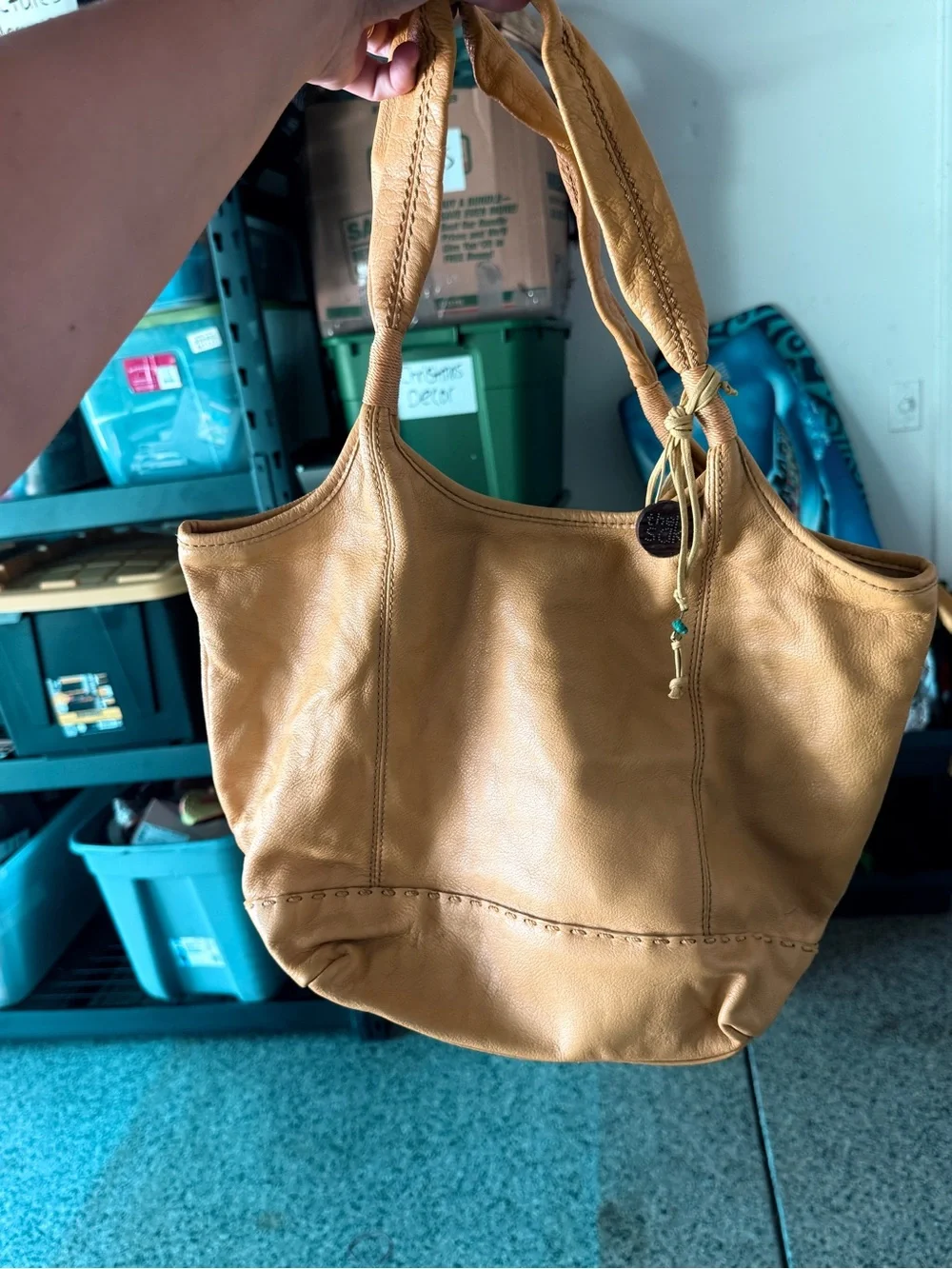 The Sak yellow hobo tote bag GUC cow leather